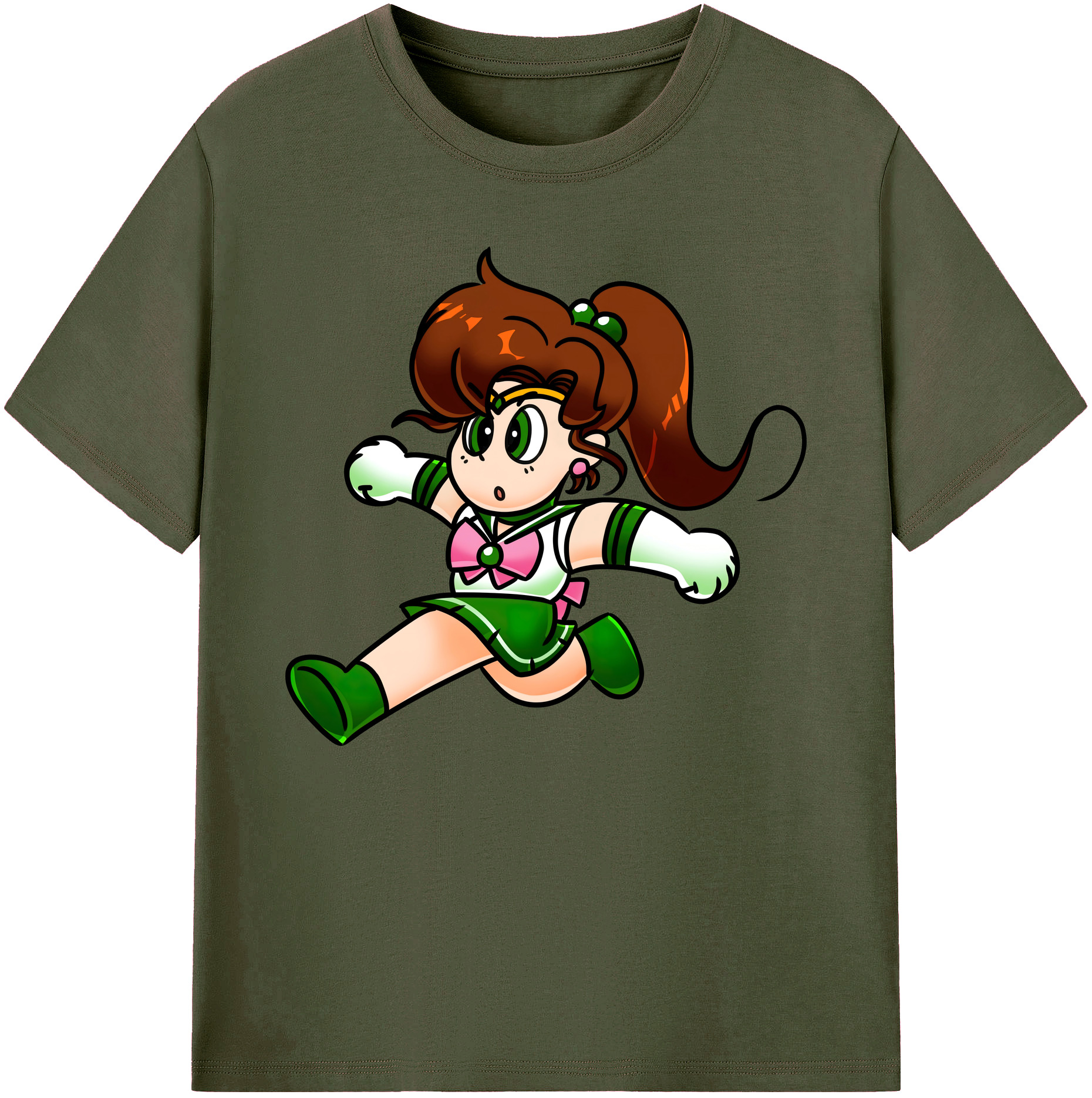 （画像用） 美少女戦士セーラームーン 木野 まこと きの まこと Sailor Moon Kino Makoto （セーラージュピター；Sailor Jupiter） 綿100％ メンズ半袖Tシャツ｜肌触りやわらか＆通気性